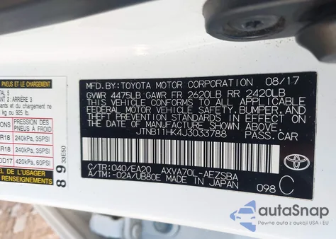 2018 Toyota Camry Se z USA, uszkodzony, nr VIN JTNB11HK4J3033788